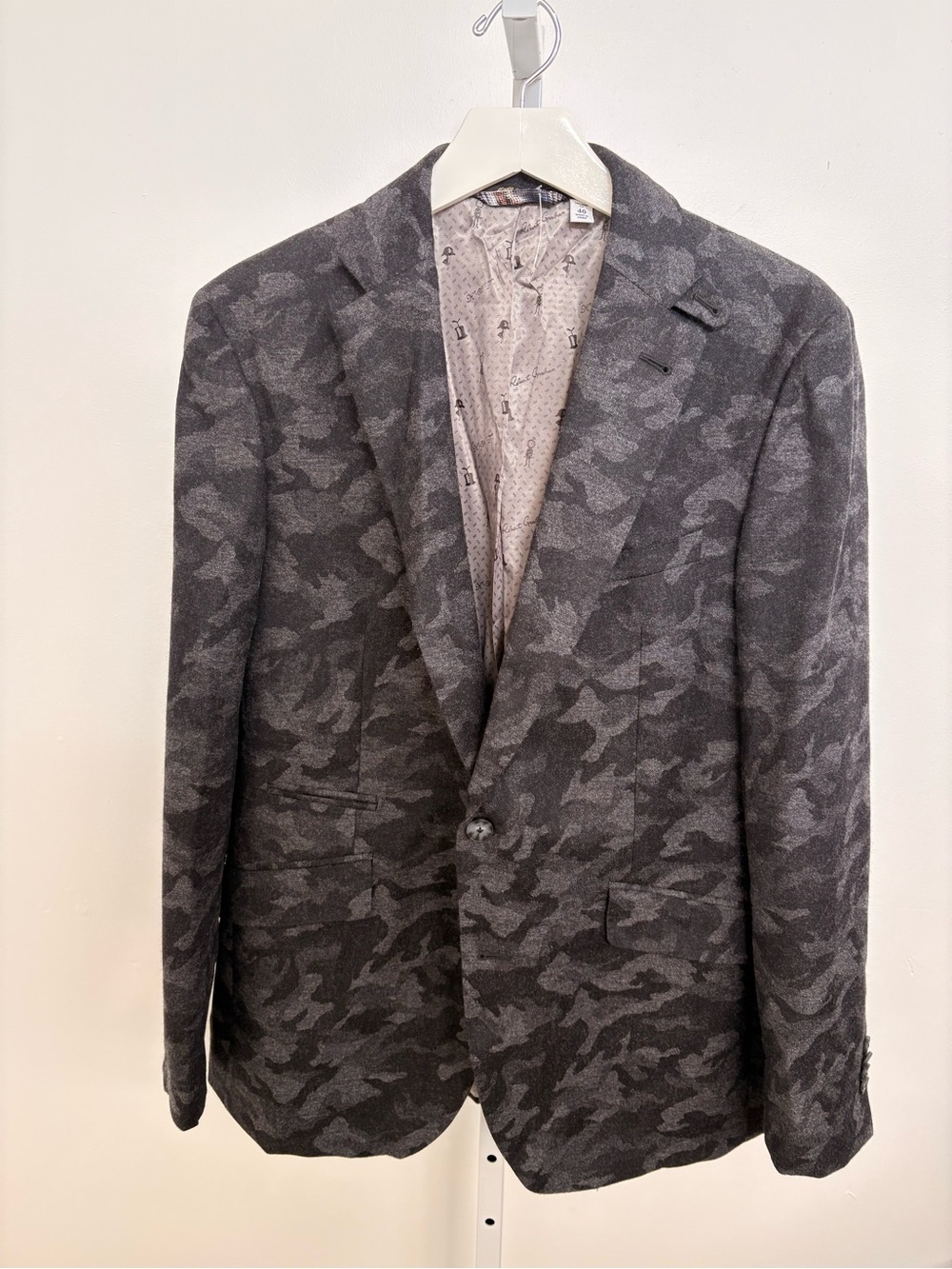 Robert Graham Charcoal Gray Camo Sport Coat